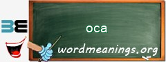 WordMeaning blackboard for oca